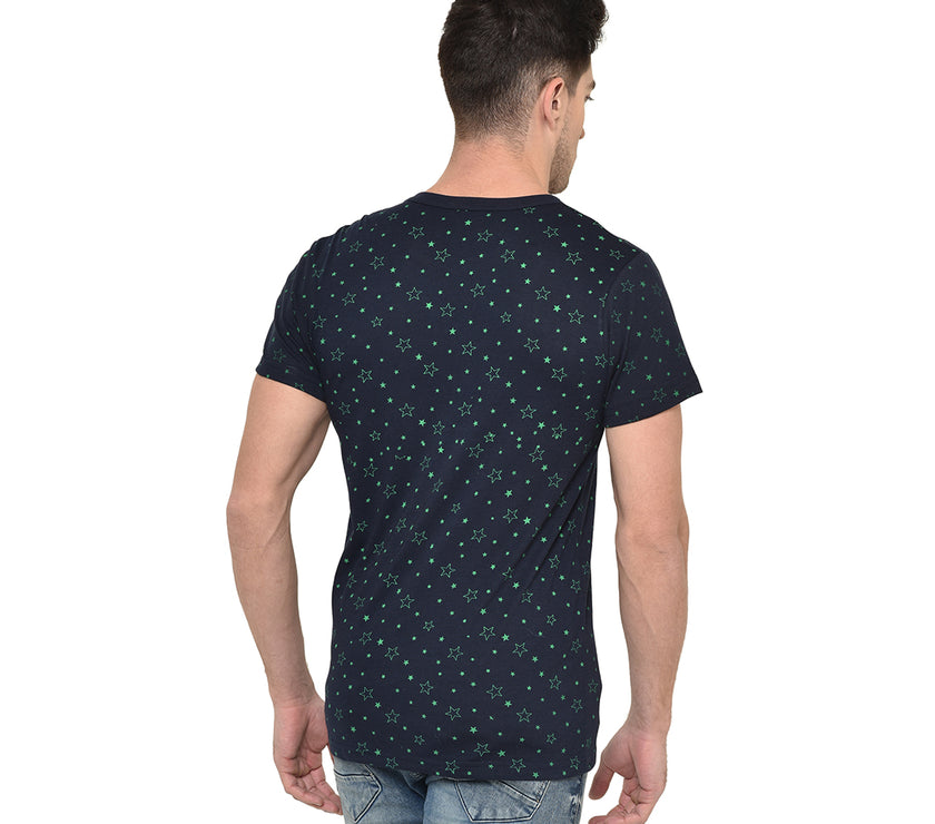 Mack Jonney Round Neck Dark Blue T-shirt For Men's