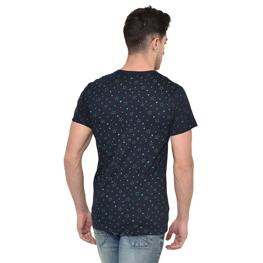 Mack Jonney Round Neck Dark Blue T-shirt For Men's