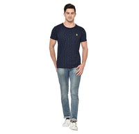 Mack Jonney Round Neck Dark Blue T-shirt For Men's