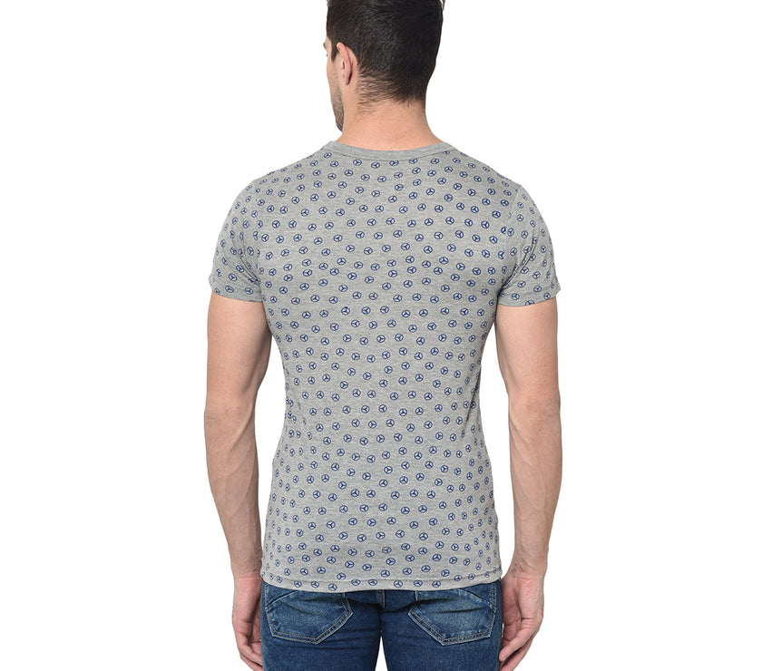 Mack Jonney Round Neck Grey T-shirt For Men's