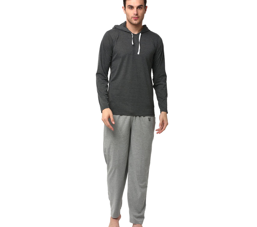Mack Jonney Grey Silver Night Suit For Men's