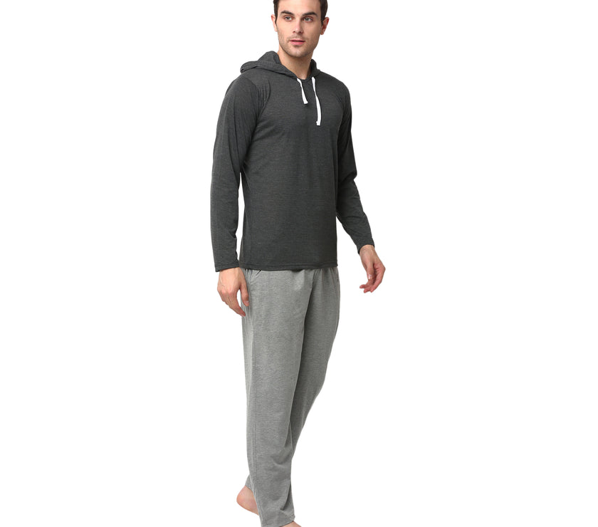 Mack Jonney Grey Silver Night Suit For Men's