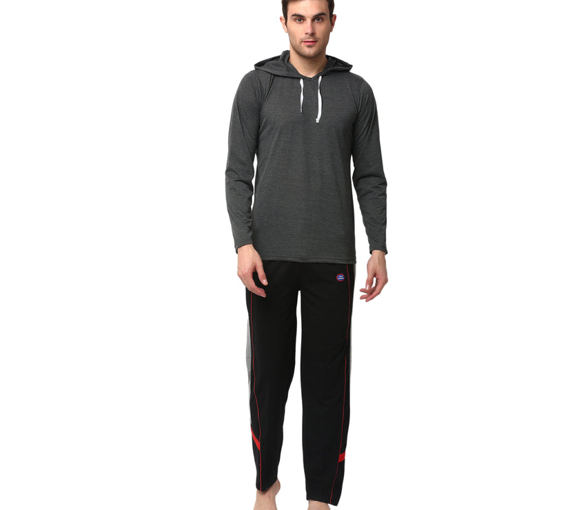 Mack Jonney Grey Black Night Suit For Men's