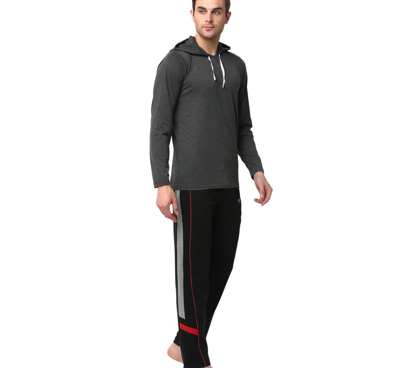 Mack Jonney Grey Black Night Suit For Men's
