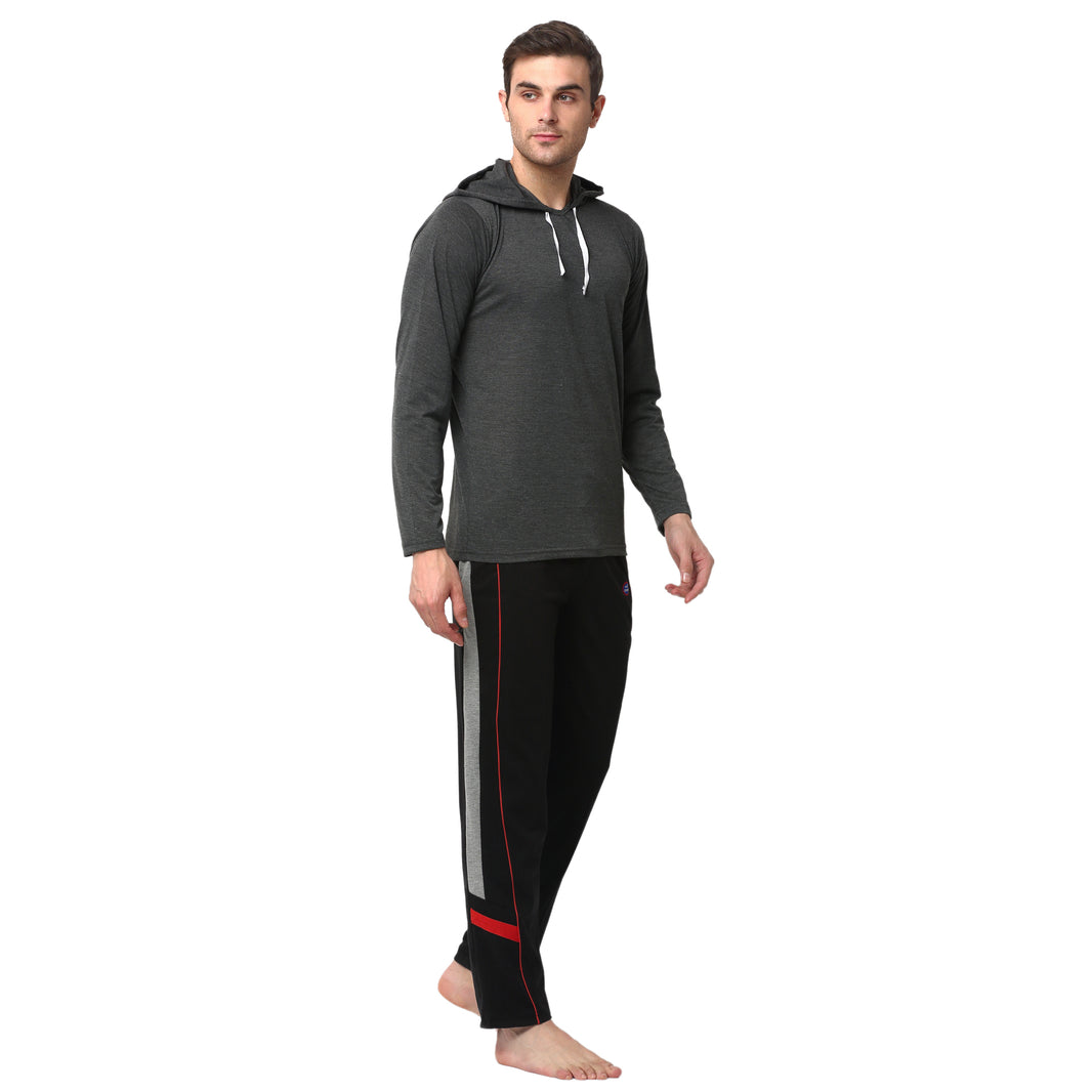 Mack Jonney Grey Black Night Suit For Men's