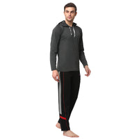 Mack Jonney Grey Black Night Suit For Men's