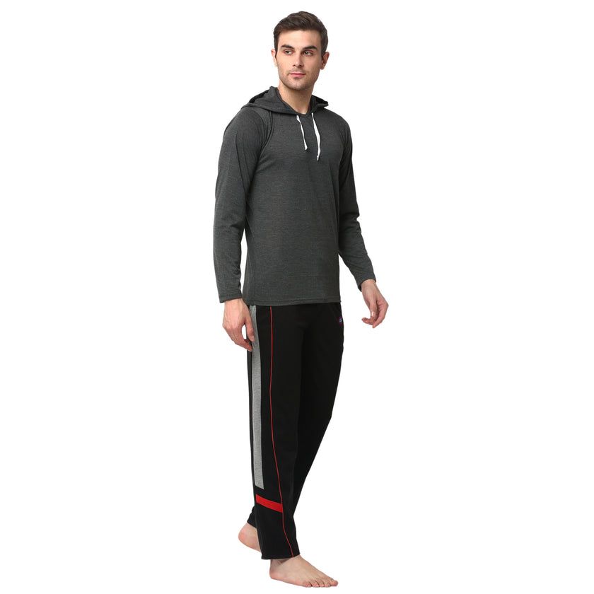 Mack Jonney Grey Black Night Suit For Men's