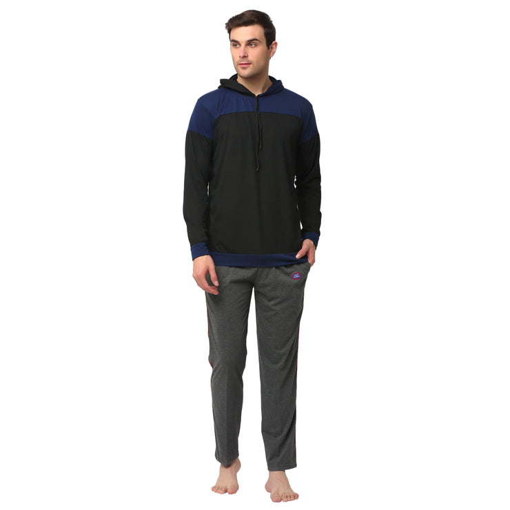 Mack Jonney Black Grey Night Suit For Men's