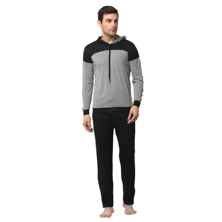 Mack Jonney Silver Black Night Suit For Men's