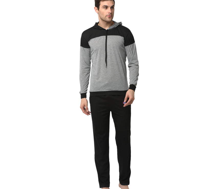 Mack Jonney Silver Black Night Suit For Men's