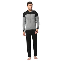 Mack Jonney Silver Black Night Suit For Men's