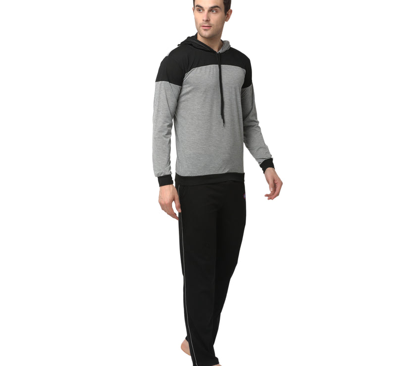Mack Jonney Silver Black Night Suit For Men's