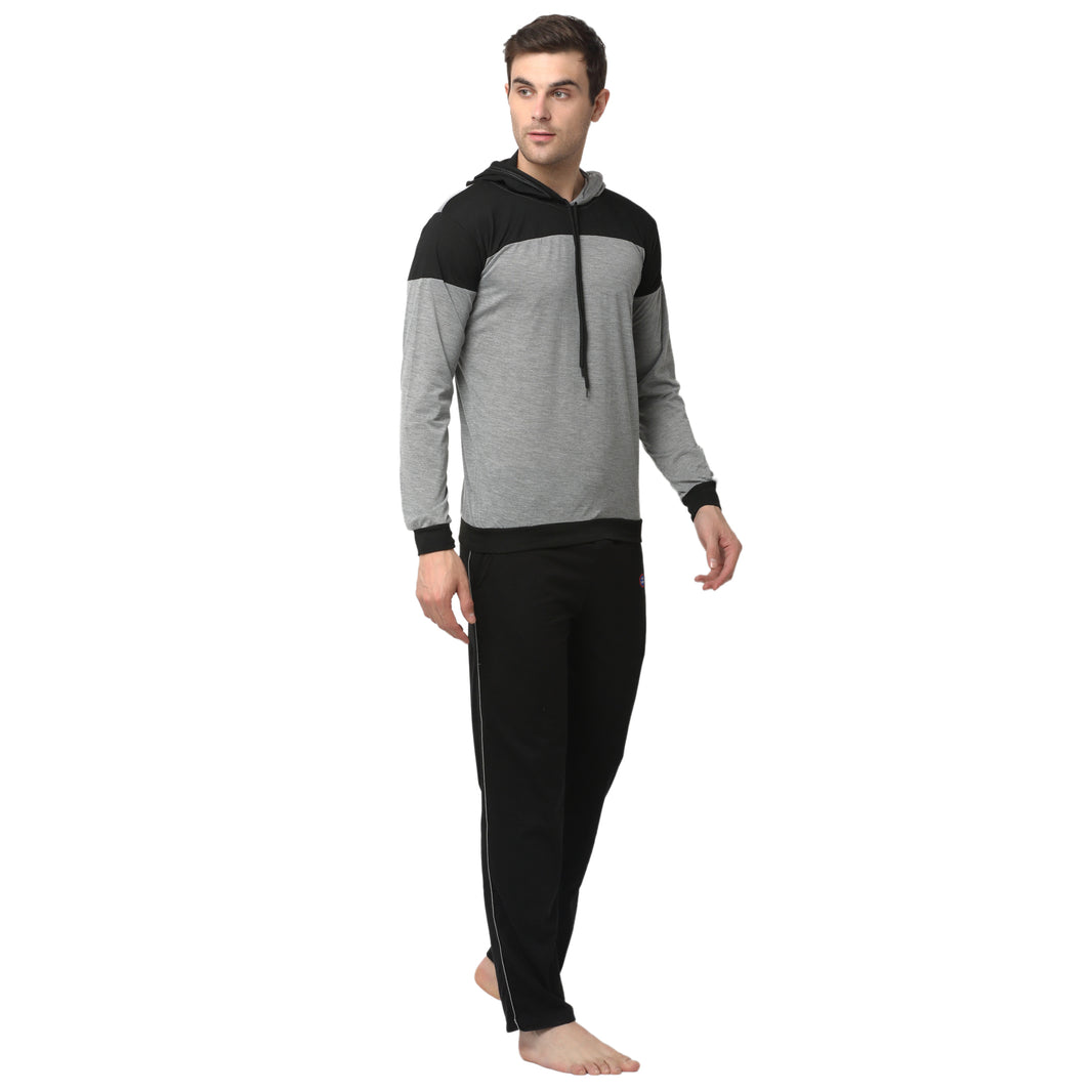 Mack Jonney Silver Black Night Suit For Men's