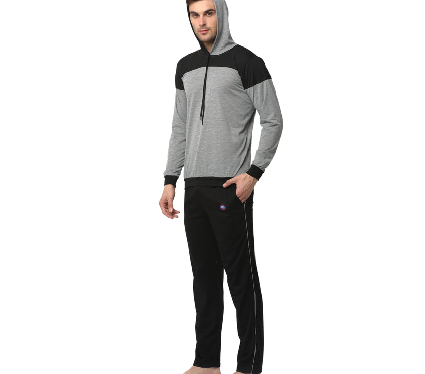 Mack Jonney Silver Black Night Suit For Men's