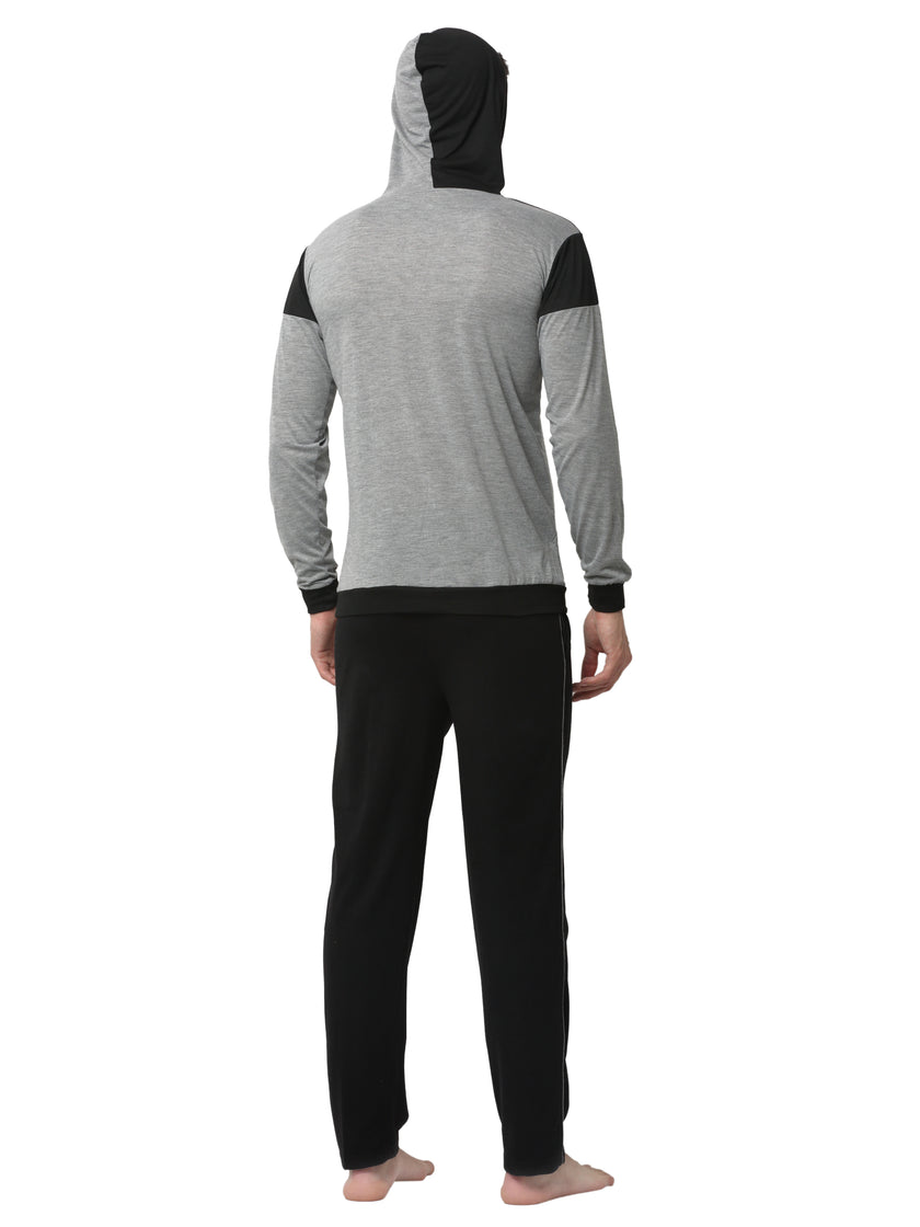 Mack Jonney Silver Black Night Suit For Men's