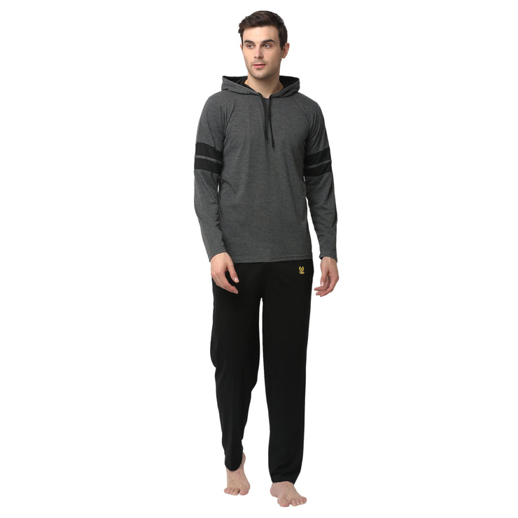 Mack Jonney Grey Black Night Suit For Men's
