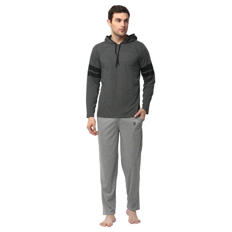 Mack Jonney Grey Silver Night Suit For Men's