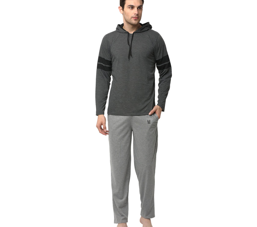 Mack Jonney Grey Silver Night Suit For Men's