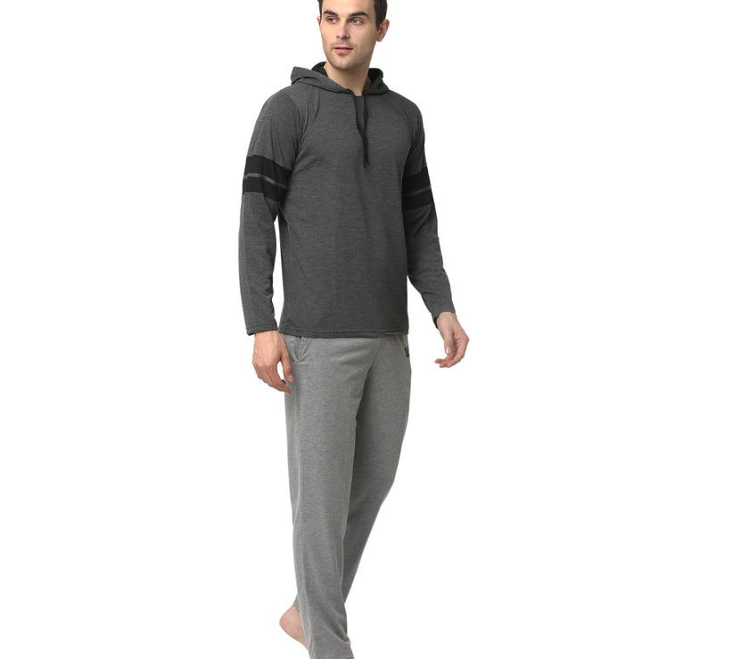 Mack Jonney Grey Silver Night Suit For Men's