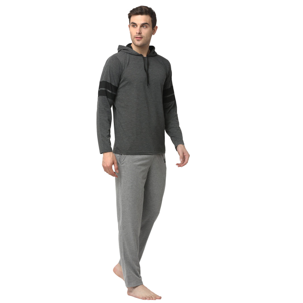 Mack Jonney Grey Silver Night Suit For Men's