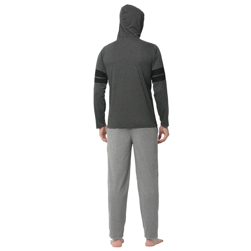 Mack Jonney Grey Silver Night Suit For Men's