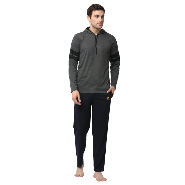 Mack Jonney Grey Dark Blue Night Suit For Men's
