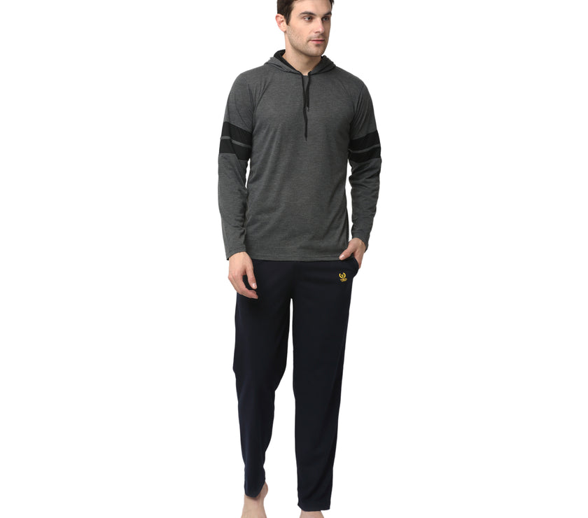 Mack Jonney Grey Dark Blue Night Suit For Men's