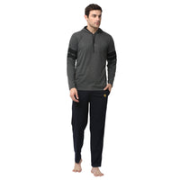Mack Jonney Grey Dark Blue Night Suit For Men's