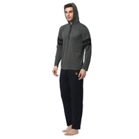 Mack Jonney Grey Dark Blue Night Suit For Men's