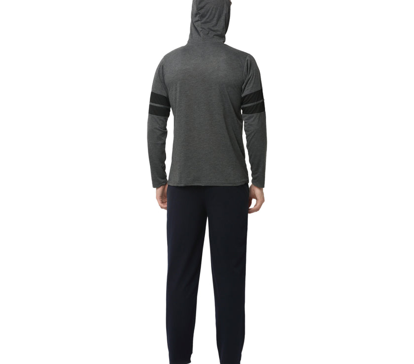 Mack Jonney Grey Dark Blue Night Suit For Men's