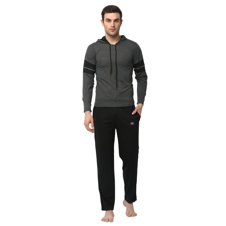Mack Jonney Grey Black Night Suit For Men's
