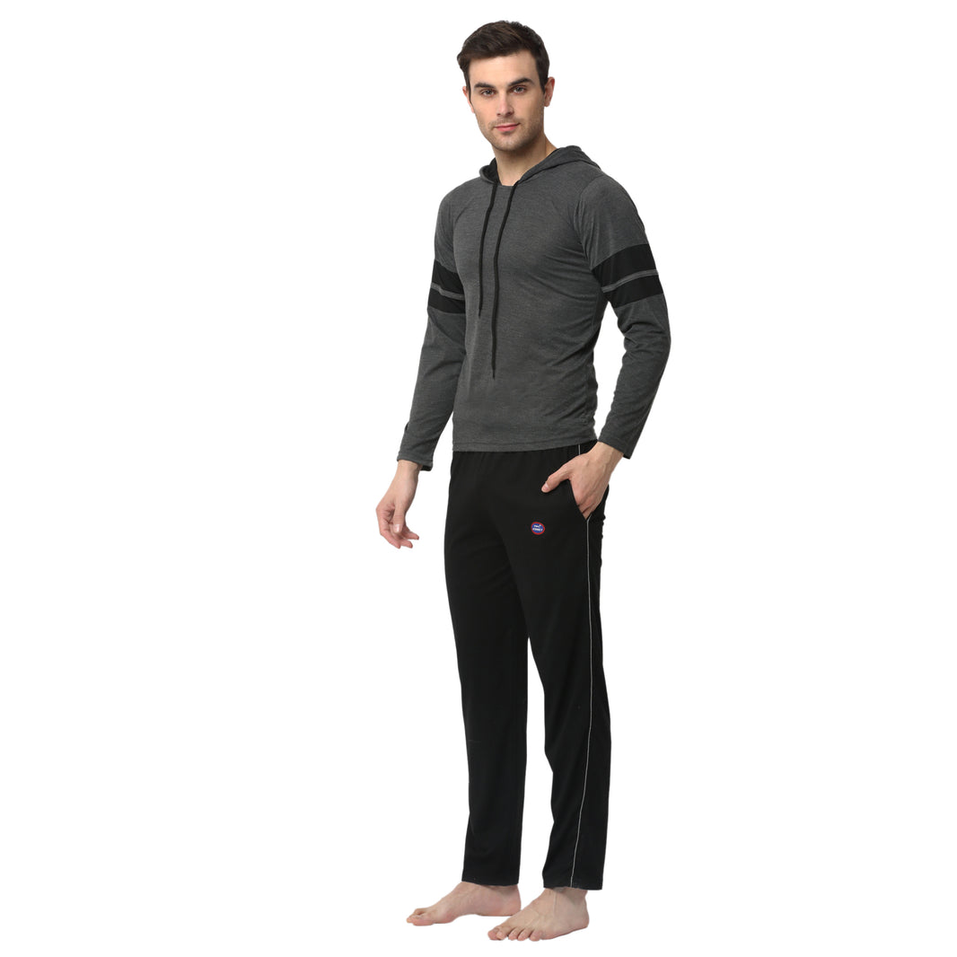 Mack Jonney Grey Black Night Suit For Men's