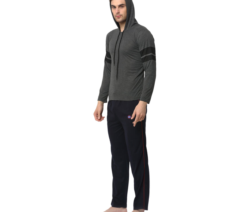 Mack Jonney Grey Dark Blue Night Suit For Men's