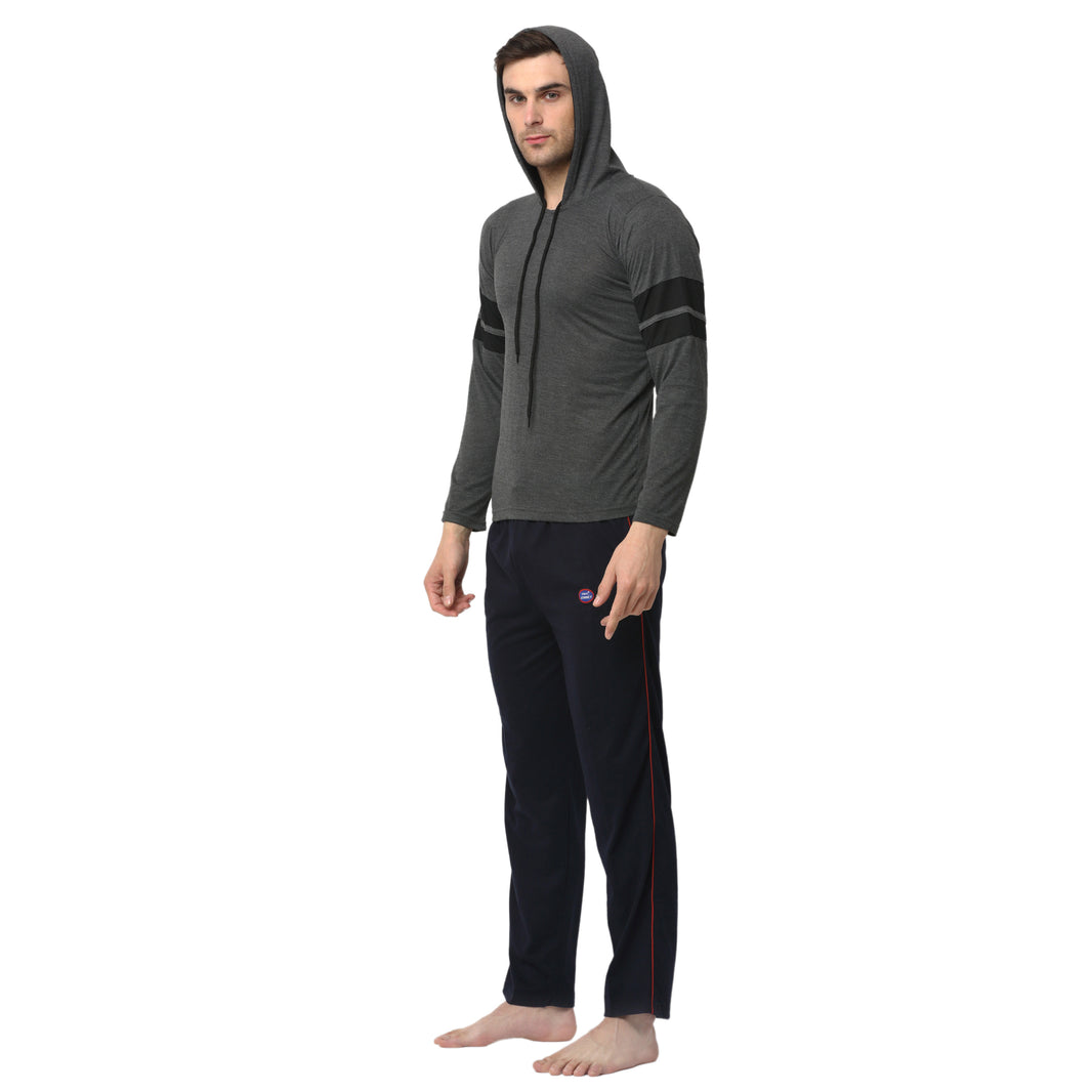 Mack Jonney Grey Dark Blue Night Suit For Men's