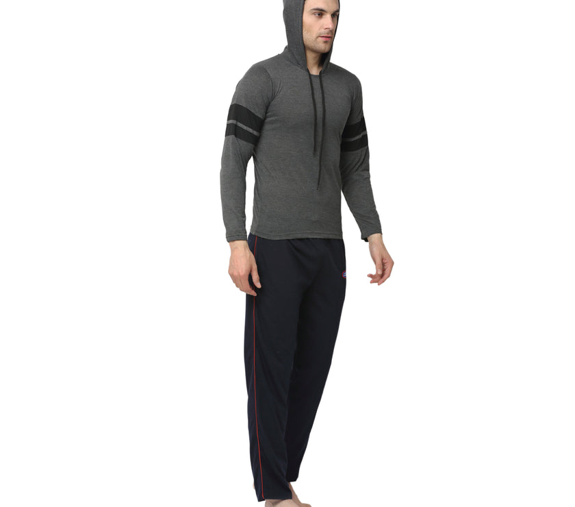 Mack Jonney Grey Dark Blue Night Suit For Men's