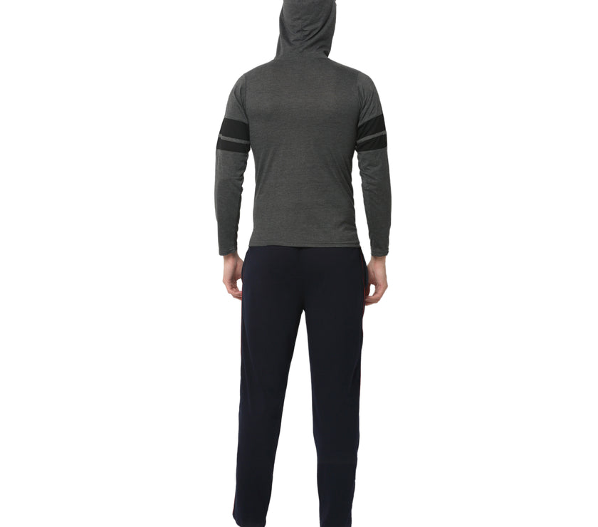 Mack Jonney Grey Dark Blue Night Suit For Men's