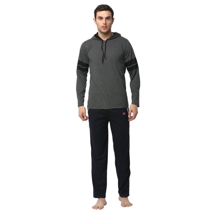 Mack Jonney Grey Dark Blue Night Suit For Men's