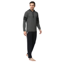 Mack Jonney Grey Dark Blue Night Suit For Men's