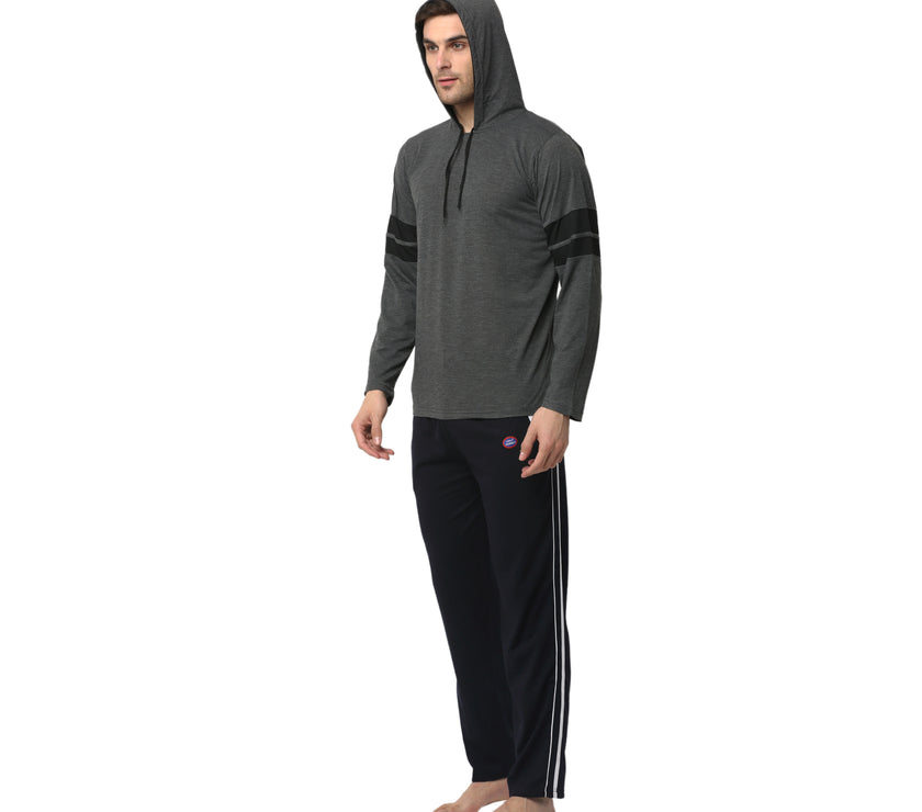 Mack Jonney Grey Dark Blue Night Suit For Men's