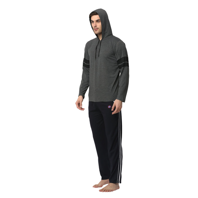 Mack Jonney Grey Dark Blue Night Suit For Men's