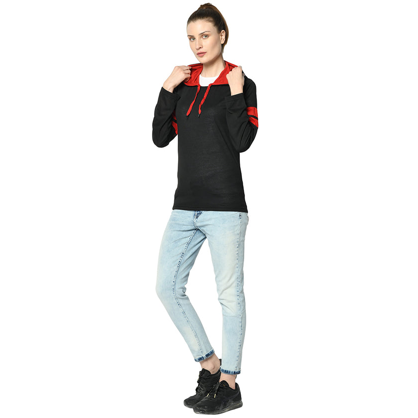Mack Jonney Black Color Full Sleeve Tshirt For Women