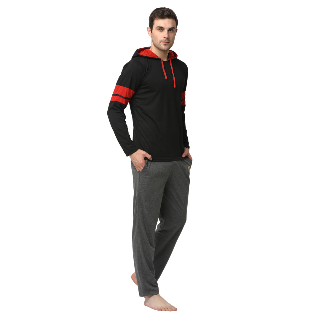Mack Jonney Black Grey Night Suit For Men's