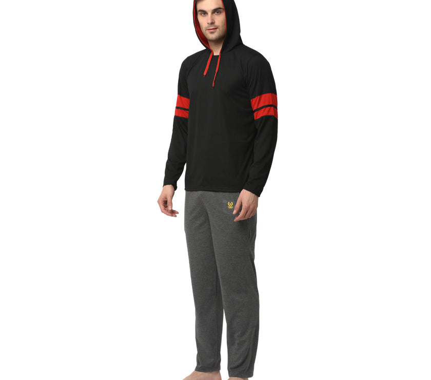 Mack Jonney Black Grey Night Suit For Men's