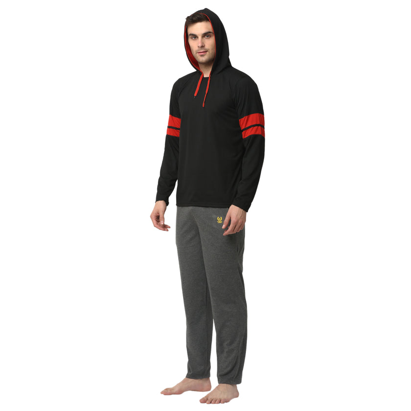 Mack Jonney Black Grey Night Suit For Men's