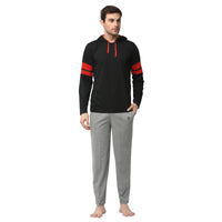 Mack Jonney Black Silver Night Suit For Men's
