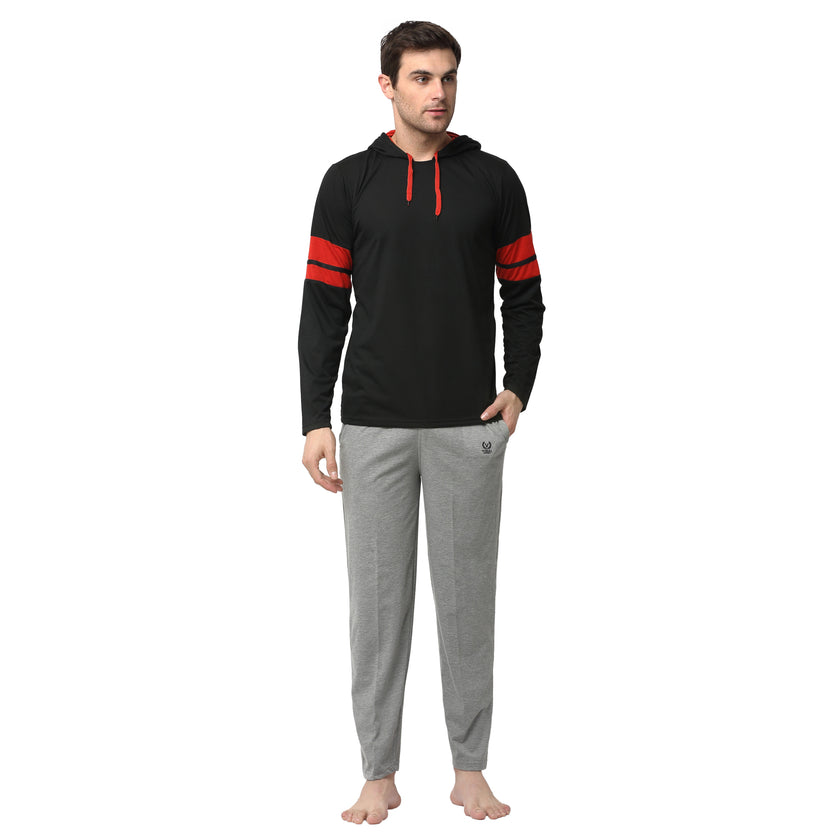 Mack Jonney Black Silver Night Suit For Men's