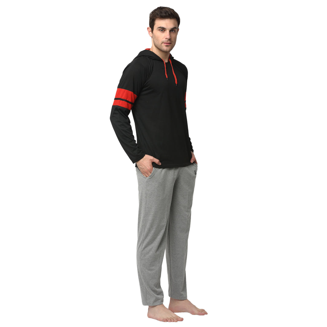 Mack Jonney Black Silver Night Suit For Men's