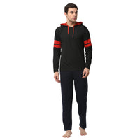 Mack Jonney Black Dark Blue Night Suit For Men's