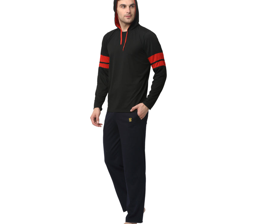 Mack Jonney Black Dark Blue Night Suit For Men's