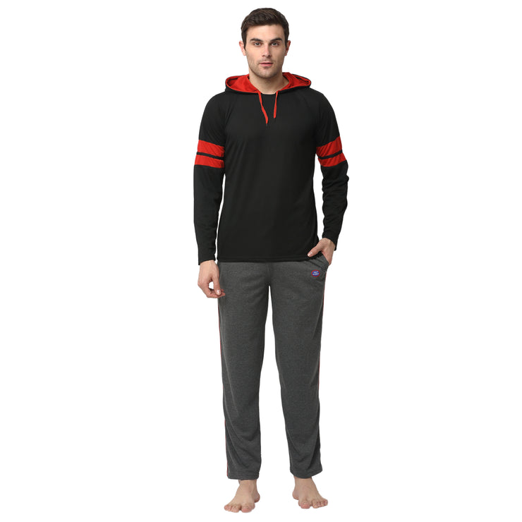 Mack Jonney Black Grey Night Suit For Men's